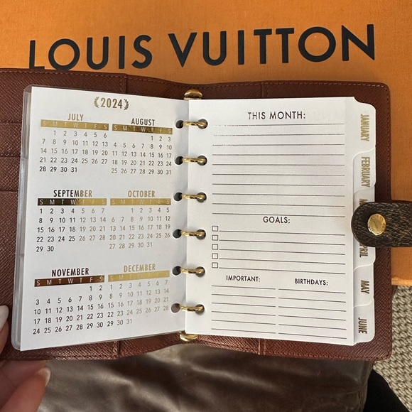 Fits Louis Vuitton PM 2025 Insert Calendar+Filler Paper+ Pen + Pouches - Picture 12 of 16